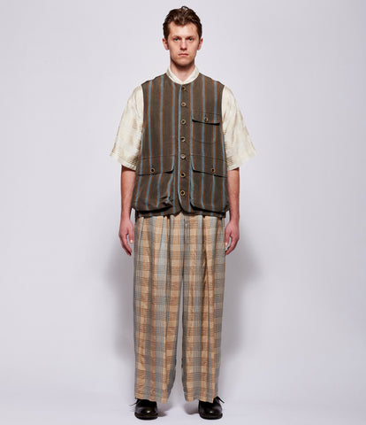 SS26 Uma Wang Mens Brown/Blue Jolt Jacket