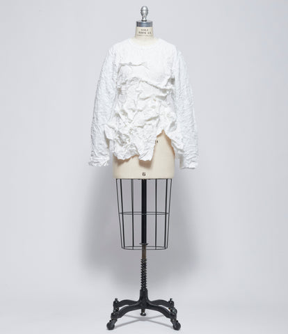 SS26 Comme Des Garcons Womens Crushed Ruffle Appliqué Top