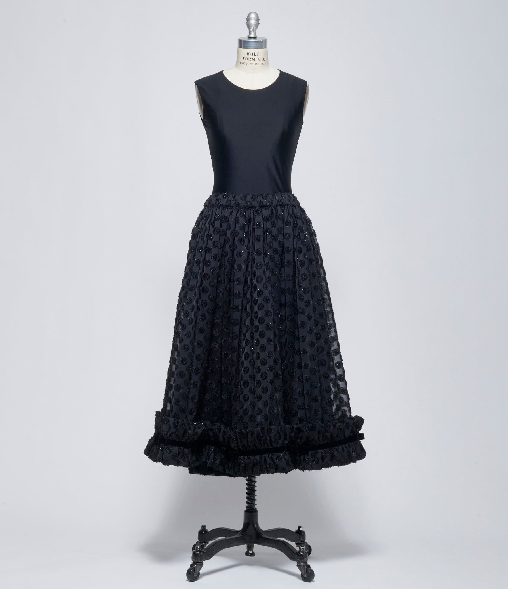 SS26 Noir Kei Ninomiya Comme Des Garcons Womens Polka-dot Jaquard Skirt