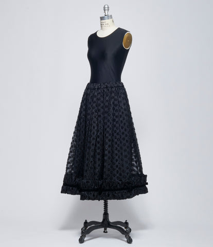 SS26 Noir Kei Ninomiya Comme Des Garcons Womens Polka-dot Jaquard Skirt