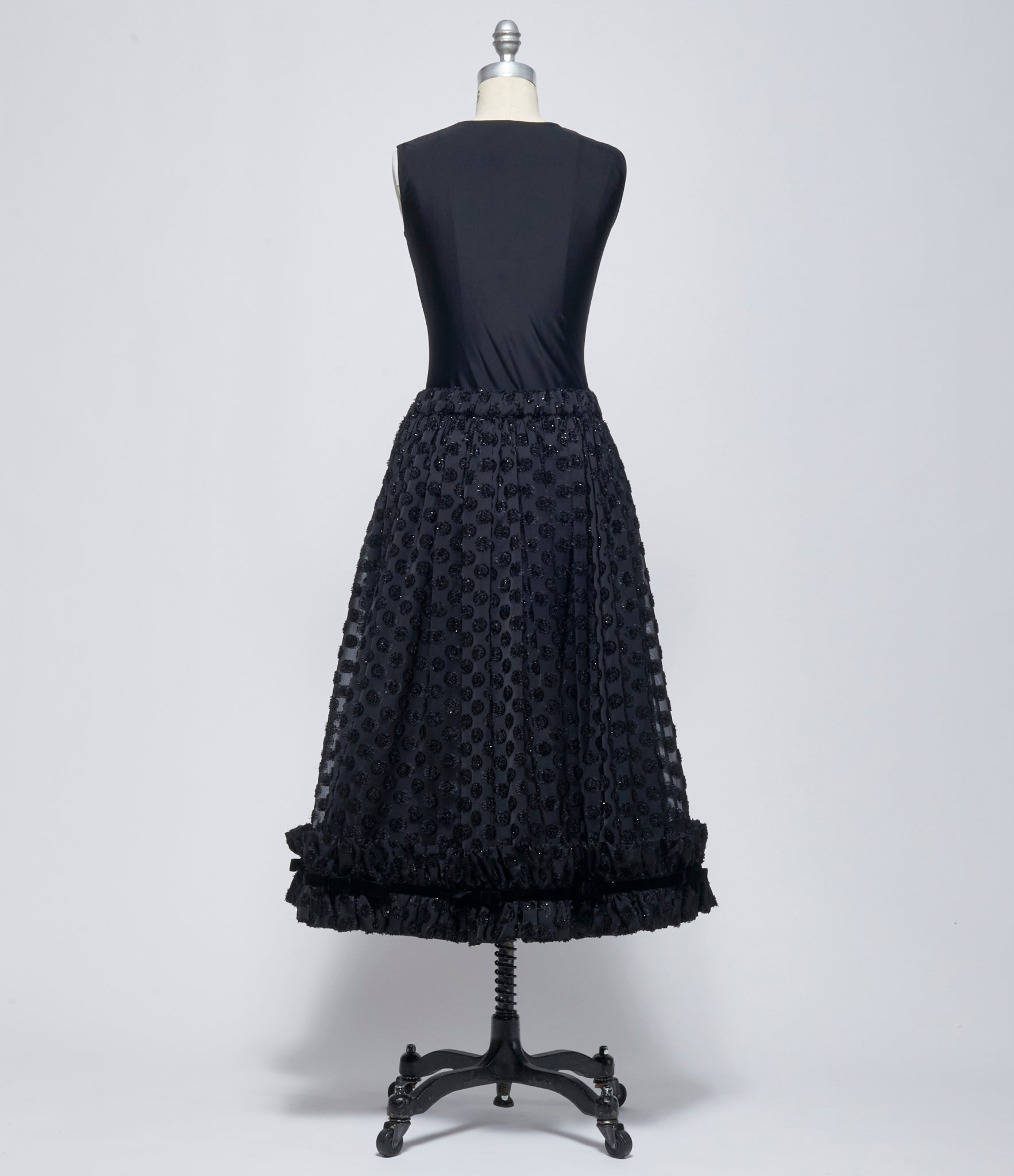 SS26 Noir Kei Ninomiya Comme Des Garcons Womens Polka-dot Jaquard Skirt