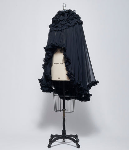 SS26 Noir Kei Ninomiya Comme Des Garcons Womens Georgette Cape