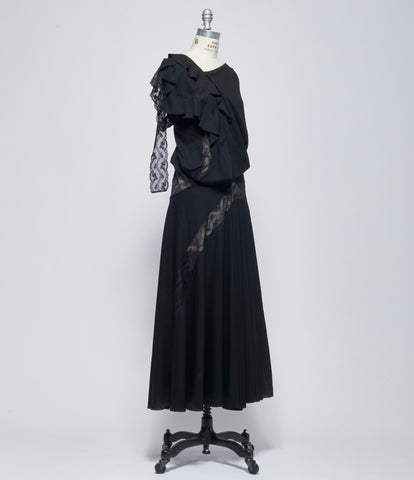 SS26 Junya Watanabe Womens Asymmetric Lace Trim Dress