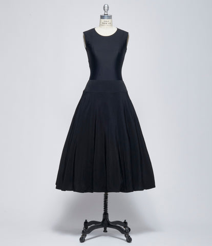 SS26 Yohji Yamamoto Womens Black Gather Petticoat Skirt