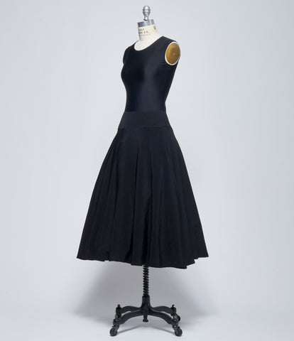 SS26 Yohji Yamamoto Womens Black Gather Petticoat Skirt