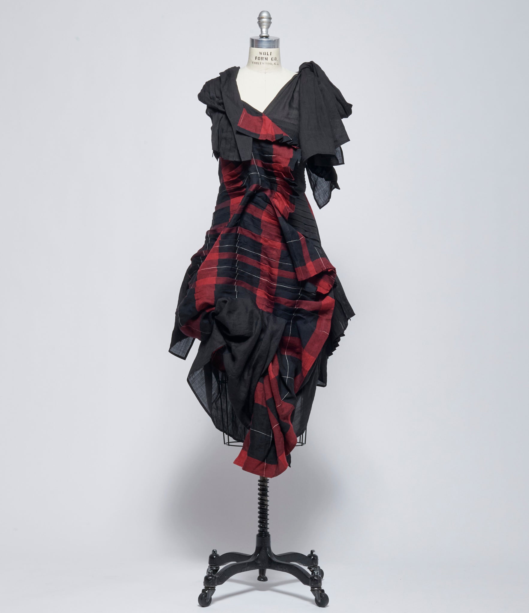 SS26 Yohji Yamamoto Womens Voluminous Plaid Ruffle Dress IfSohoNewYork SS26 Yohji Yamamoto Womens Voluminous Plaid Ruffle Dress IfSohoNewYork