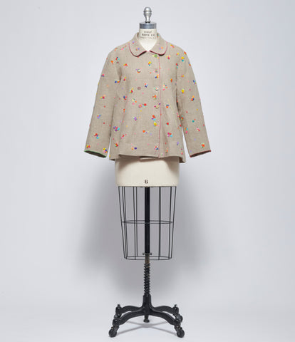 SS26 Pero Womens Linen Woven Beaded Jacket