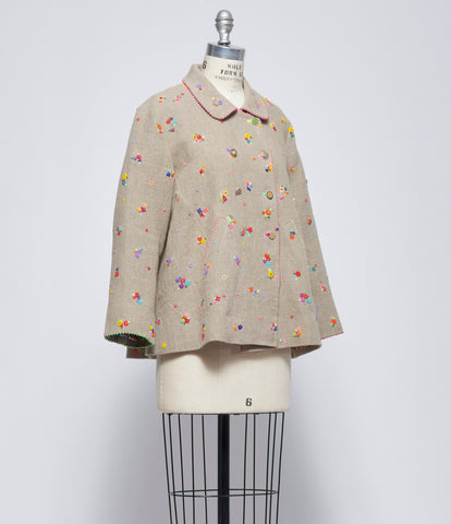 SS26 Pero Womens Linen Woven Beaded Jacket