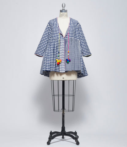 SS26 Pero Womens Blue Cotton Silk Top