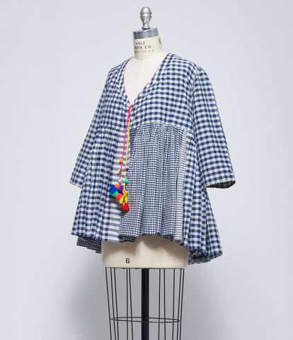 SS26 Pero Womens Blue Cotton Silk Top