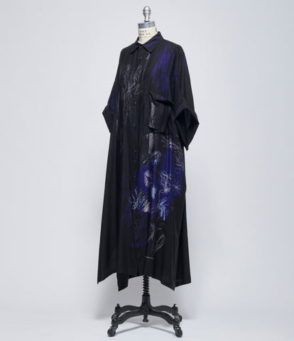 SS26 Y's Womens Print I-Arranged PK Shirt Dress