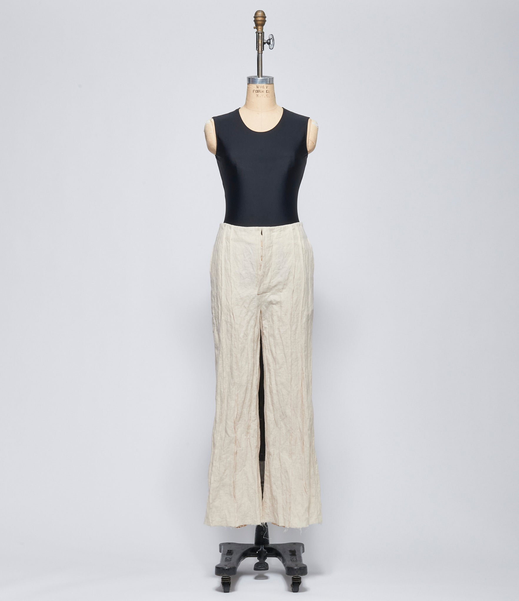 SS26 Chiahung Su Womens Slim Ecru Pleated Trousers