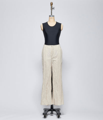 SS26 Chiahung Su Womens Slim Ecru Pleated Trousers