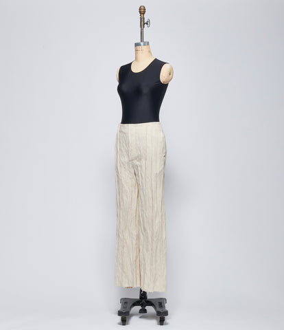 SS26 Chiahung Su Womens Slim Ecru Pleated Trousers