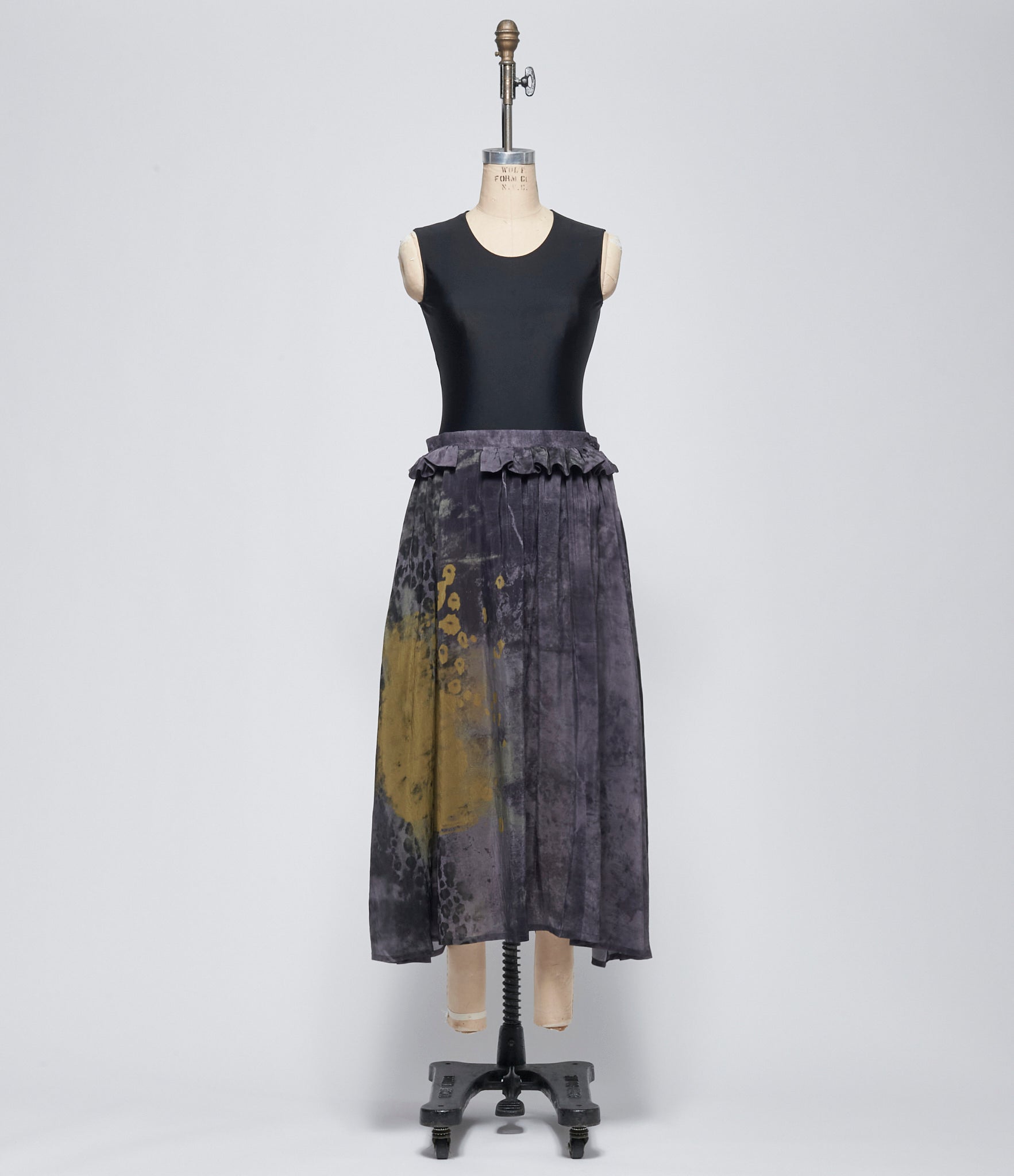 SS26 Y's Womens Leopard U-Gather Skirt