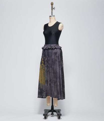 SS26 Y's Womens Leopard U-Gather Skirt