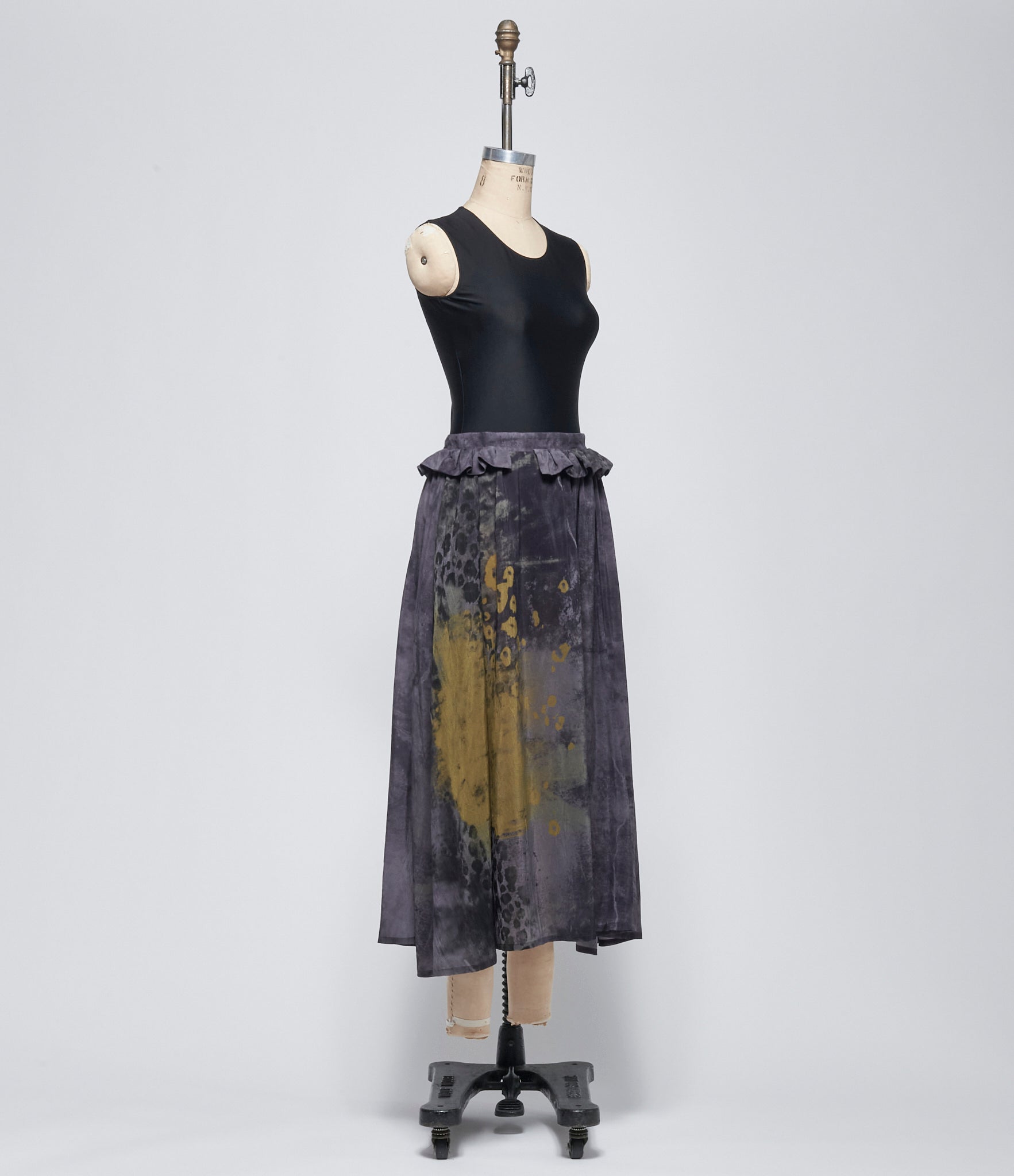 SS26 Y's Womens Leopard U-Gather Skirt