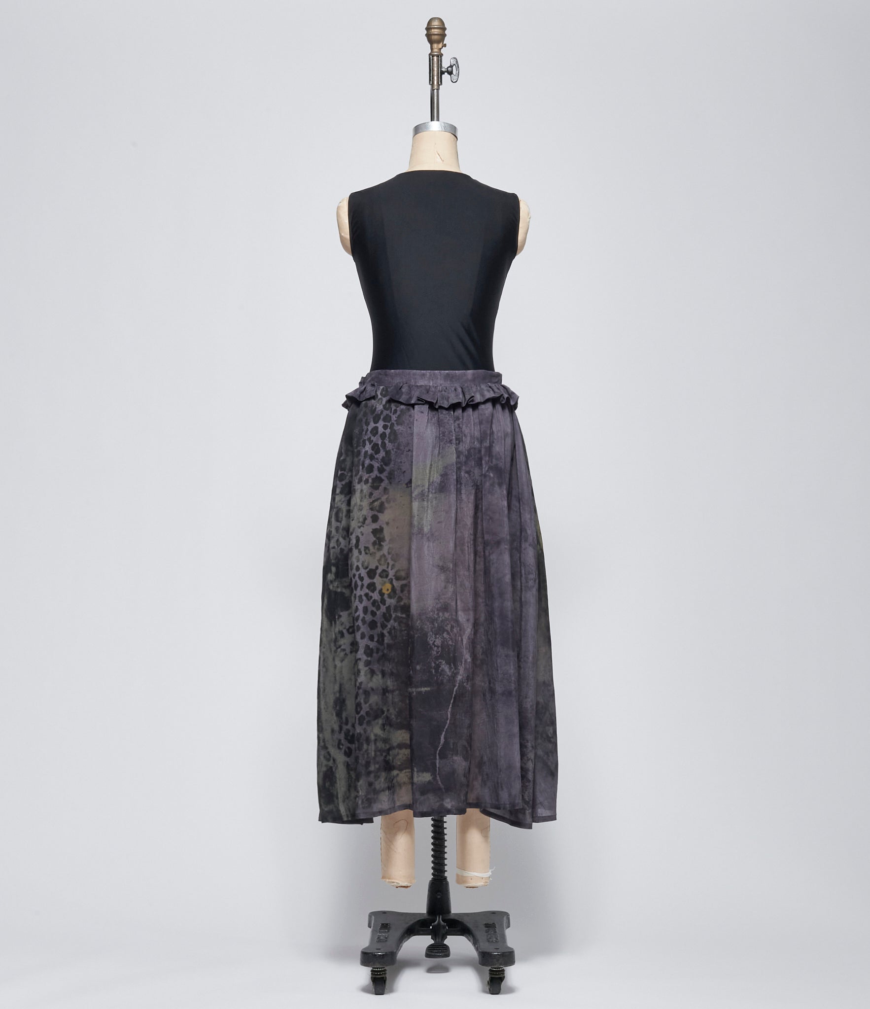 SS26 Y's Womens Leopard U-Gather Skirt