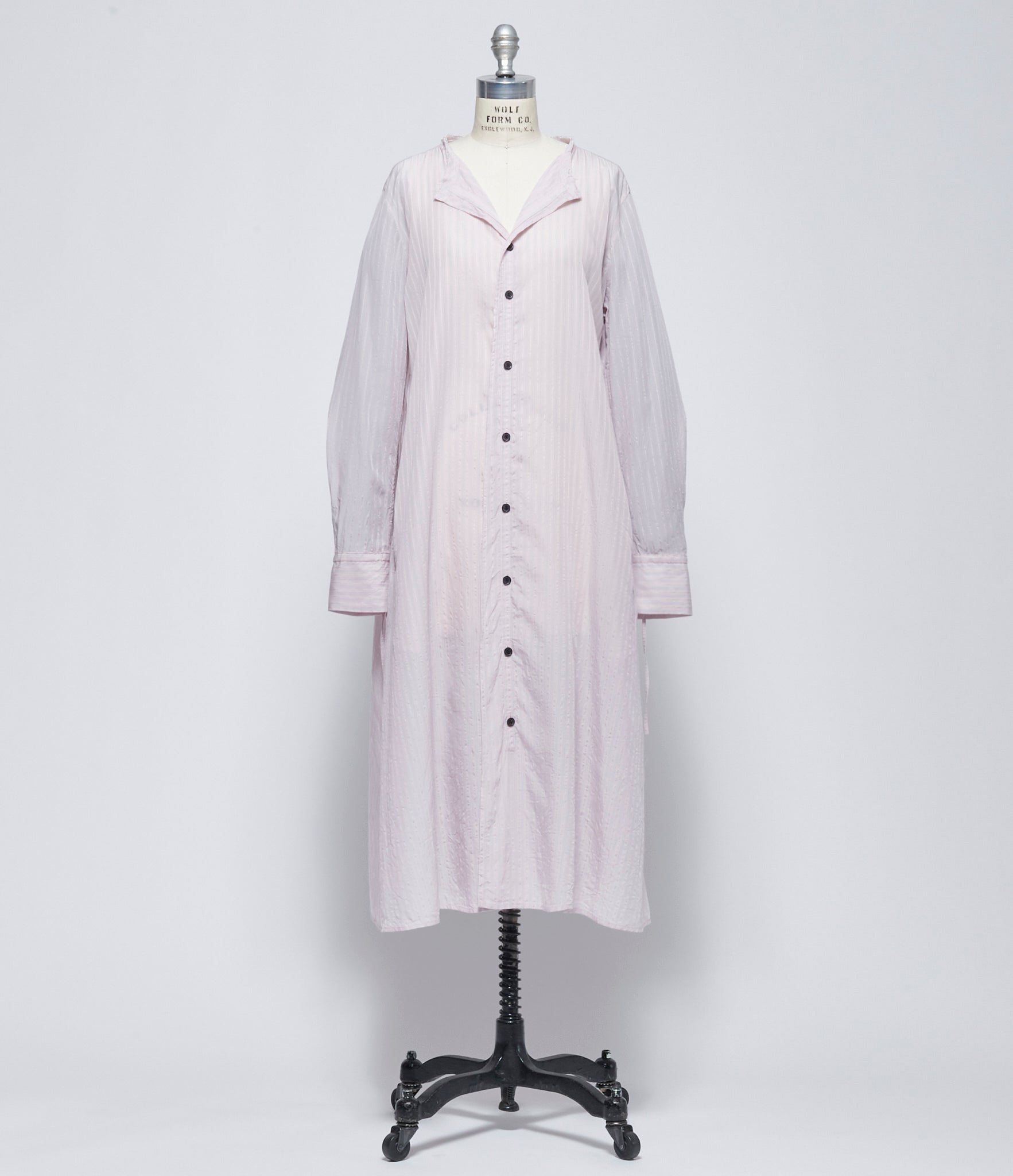 SS26 Y's Womens Stripe U-Collarless A Line Dress