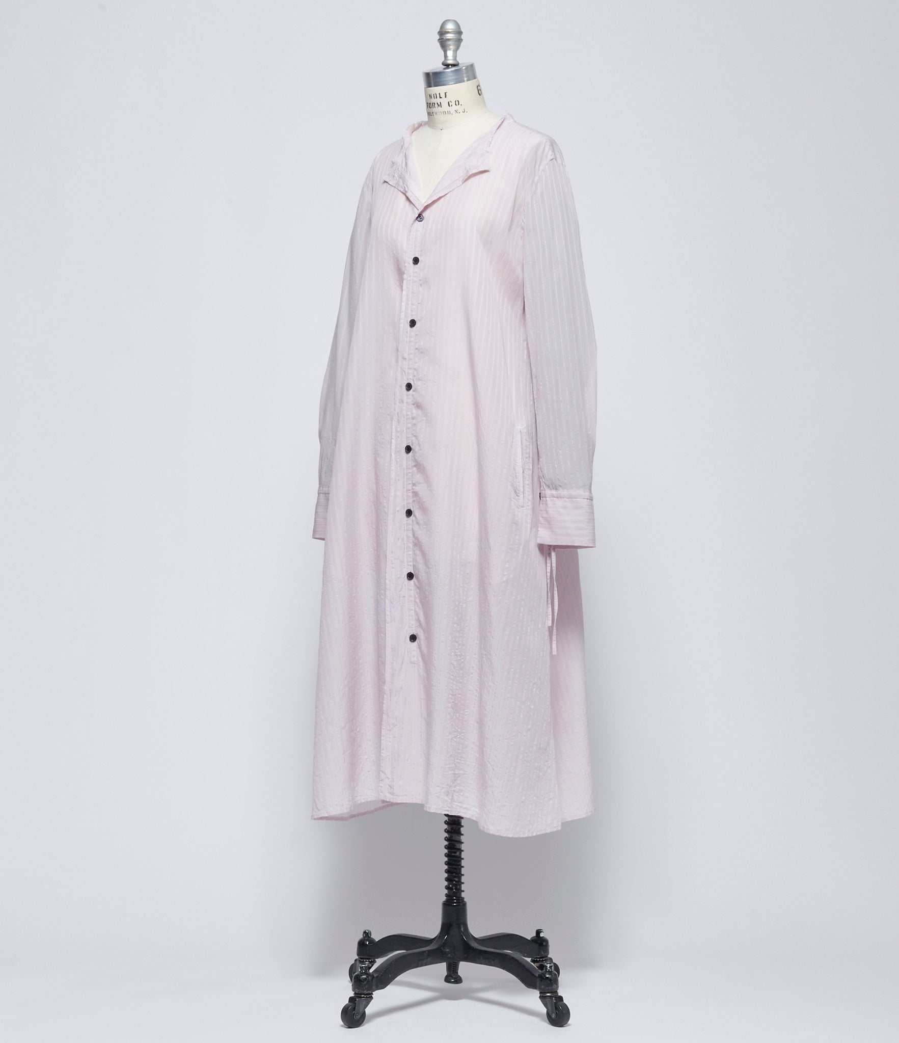 SS26 Y's Womens Stripe U-Collarless A Line Dress