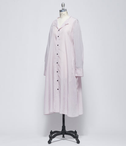 SS26 Y's Womens Stripe U-Collarless A Line Dress