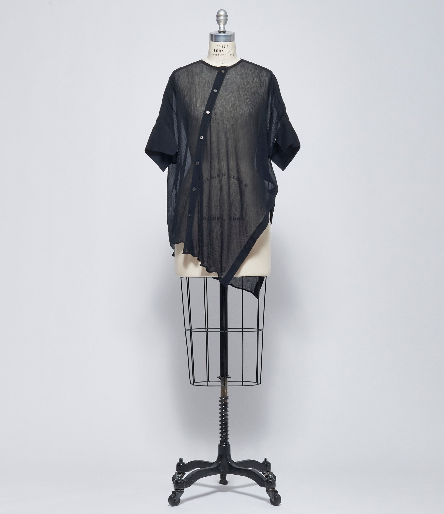 SS26 Forme D'Expression Womens Crinkled Asymmetric O-Shirt