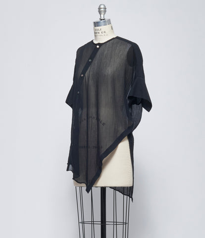 SS26 Forme D'Expression Womens Crinkled Asymmetric O-Shirt