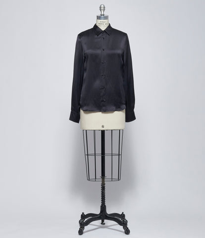 SS26 Ann Demeulemeester Womens Black Lais Shirt with Laced Up Back Detail