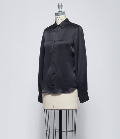 SS26 Ann Demeulemeester Womens Black Lais Shirt with Laced Up Back Detail