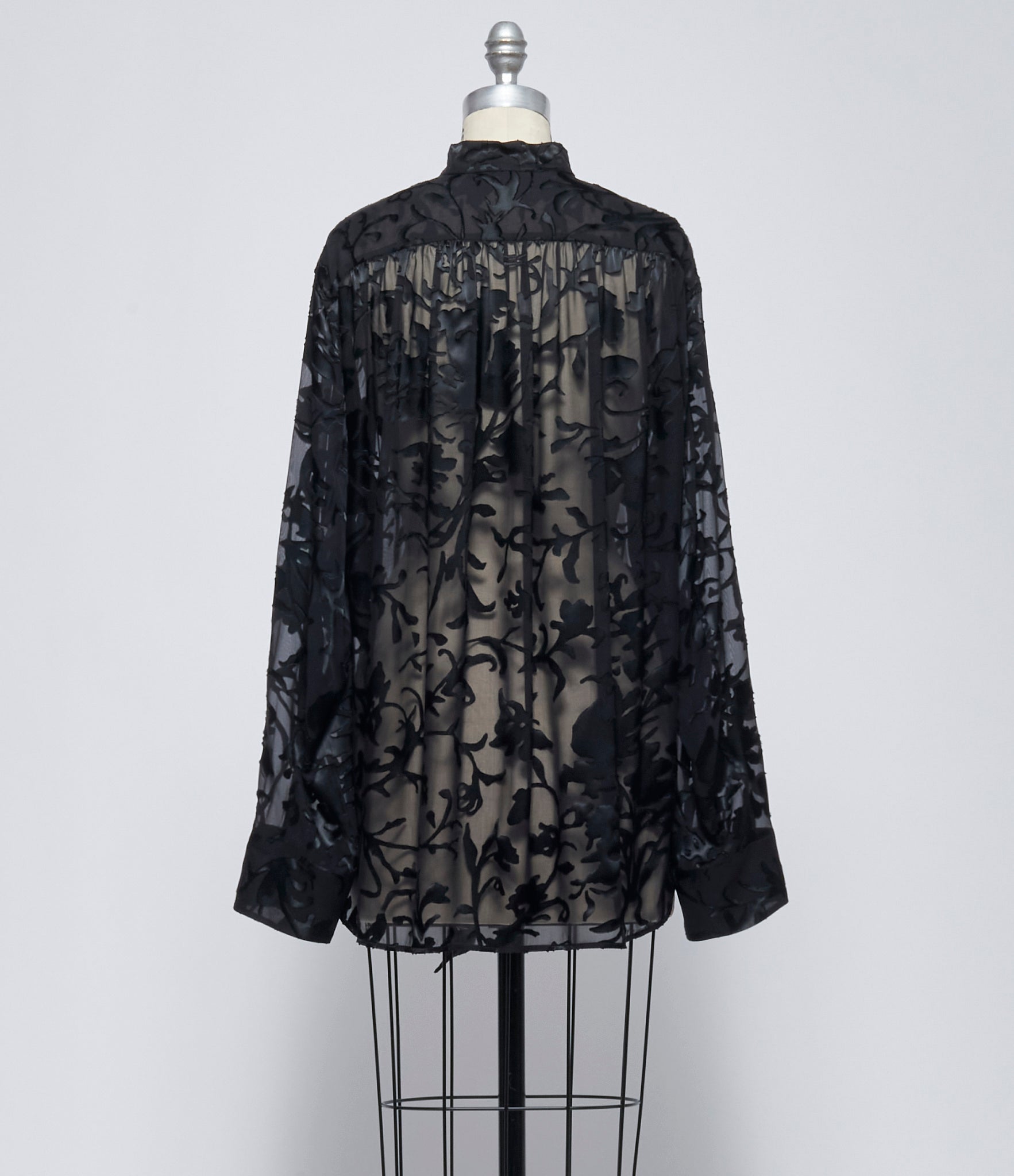 SS26 Ann Demeulemeester Womens Dien Stand Collar Long Shirt with
