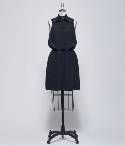 SS26 Ann Demeulemeester Womens Rie Midi Sleeveless Dress with Detachable Foulard