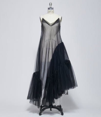 SS26 Marc Le Bihan Womens Black/Nacre Robe Combi Tulle