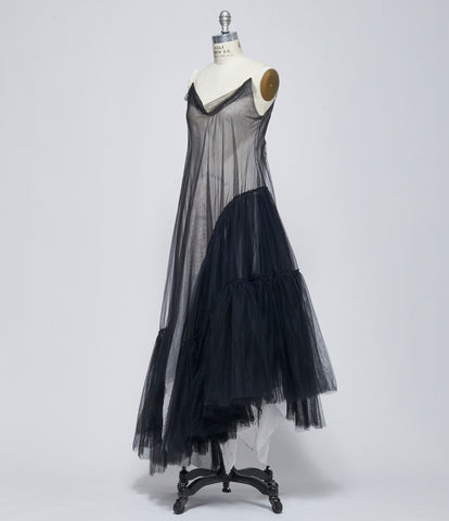 SS26 Marc Le Bihan Womens Black/Nacre Robe Combi Tulle
