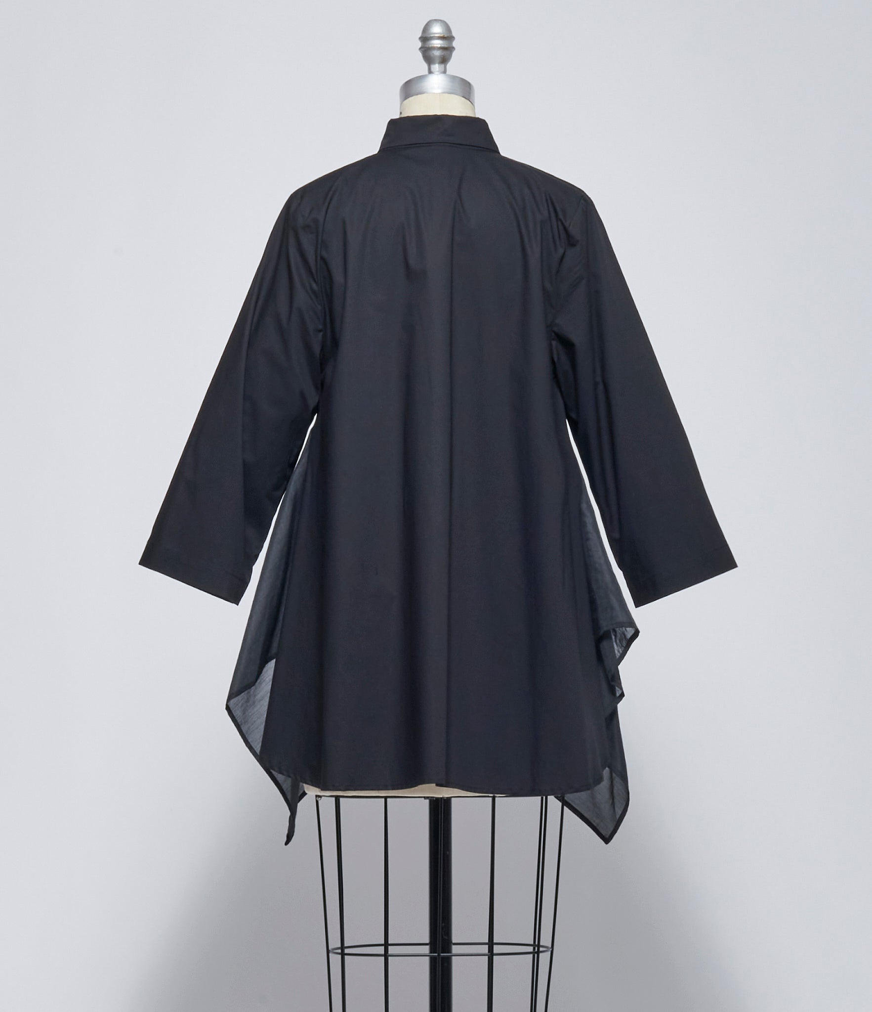 SS26 Replika Black Button Up Top