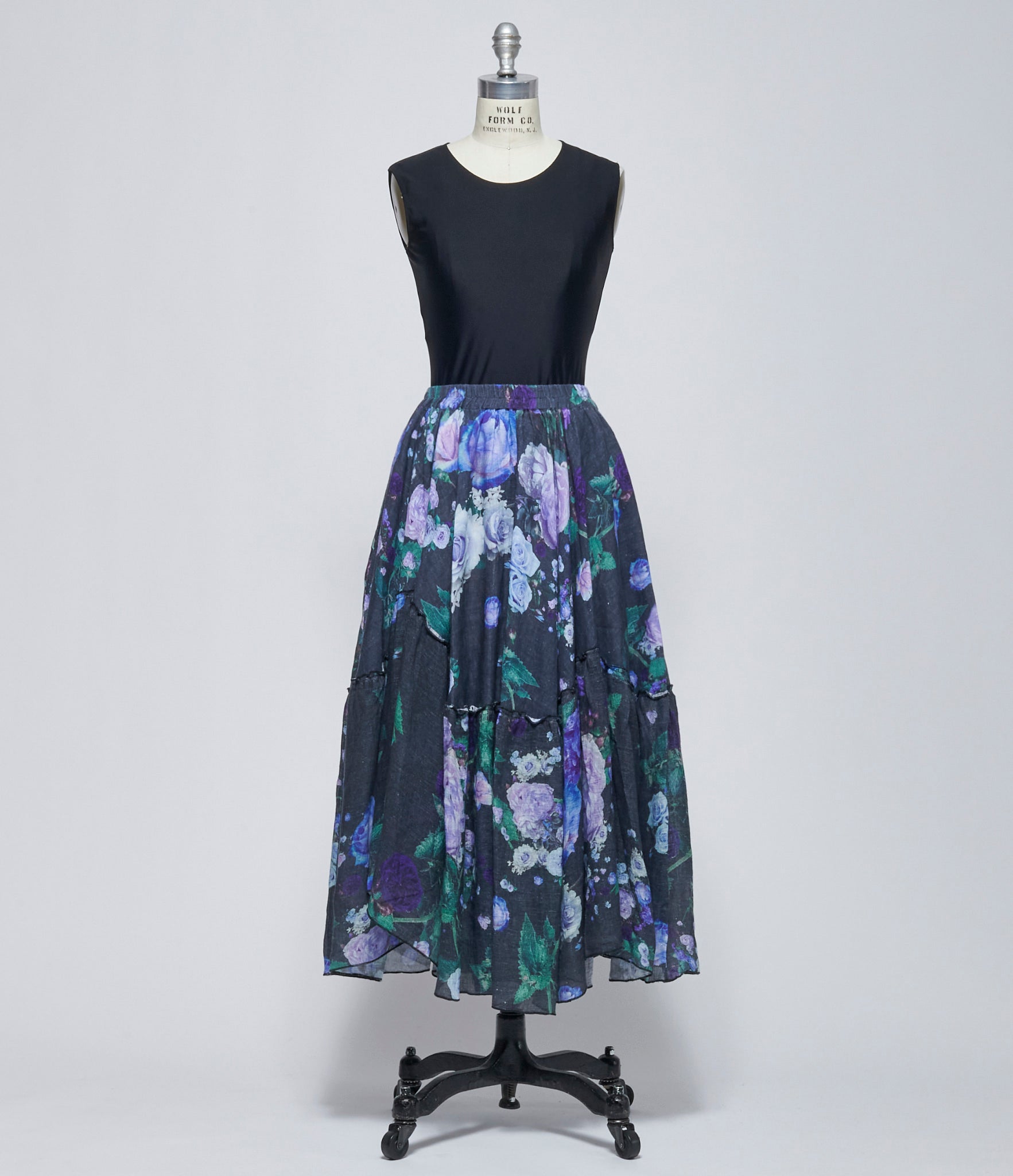 SS26 Replika Floral Black Skirt
