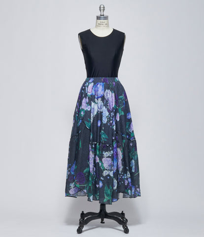 SS26 Replika Floral Black Skirt