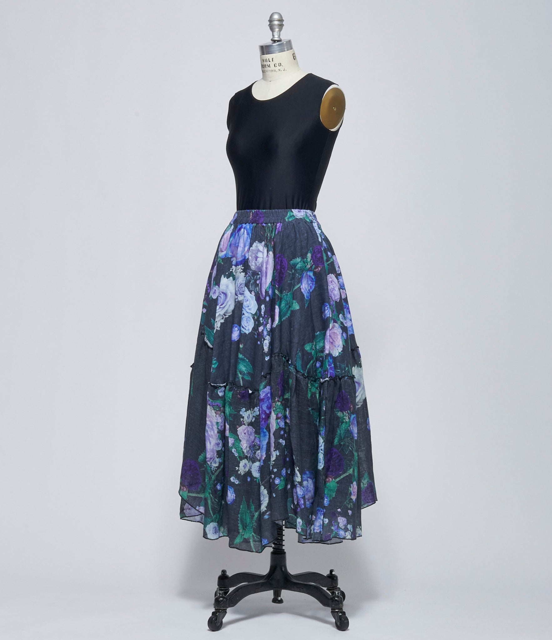 SS26 Replika Floral Black Skirt