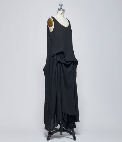 SS26 Replika Black Draped Dress