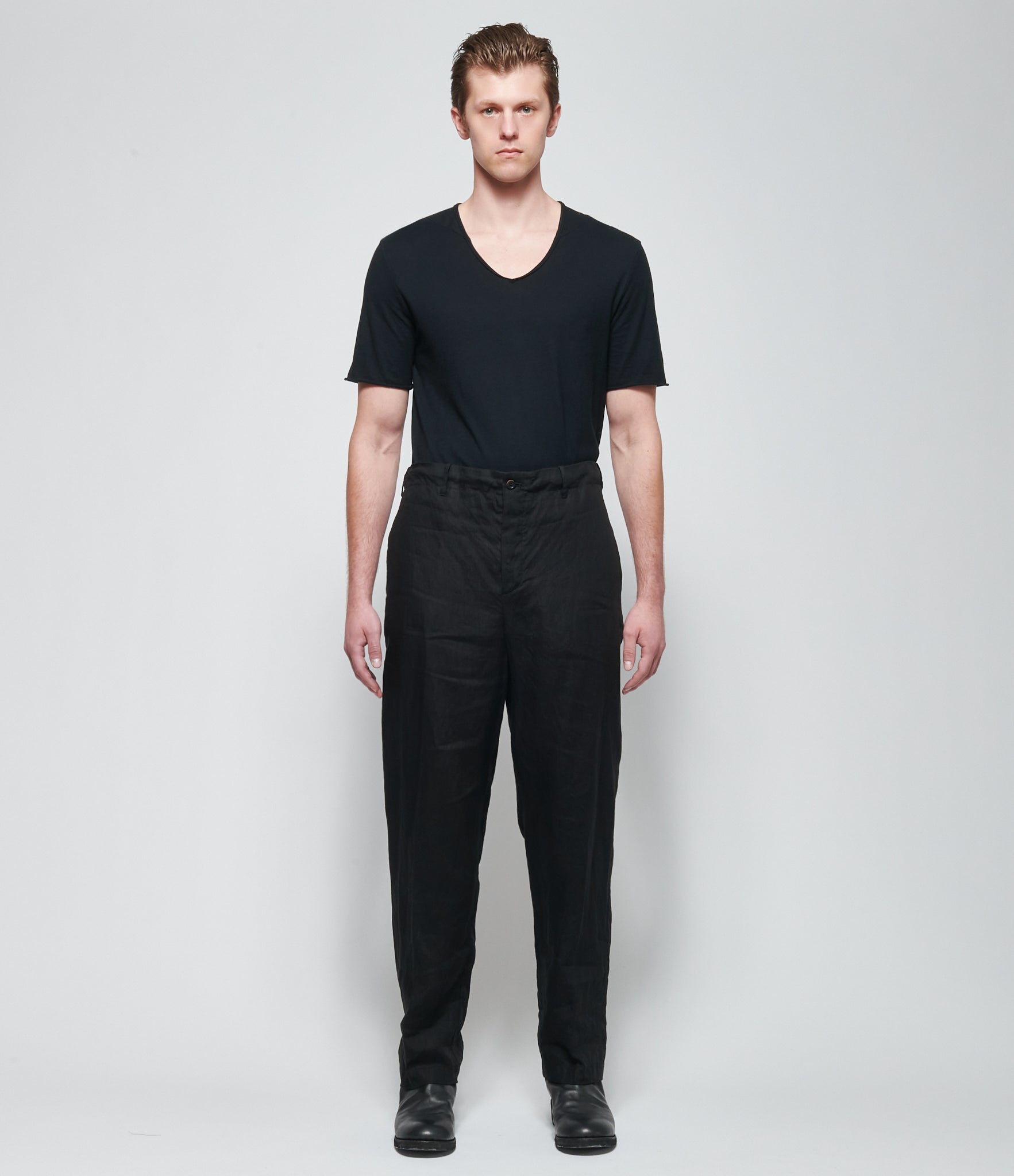 SS26 Forme d'Expression Mens Black Slim Pullon Pants
