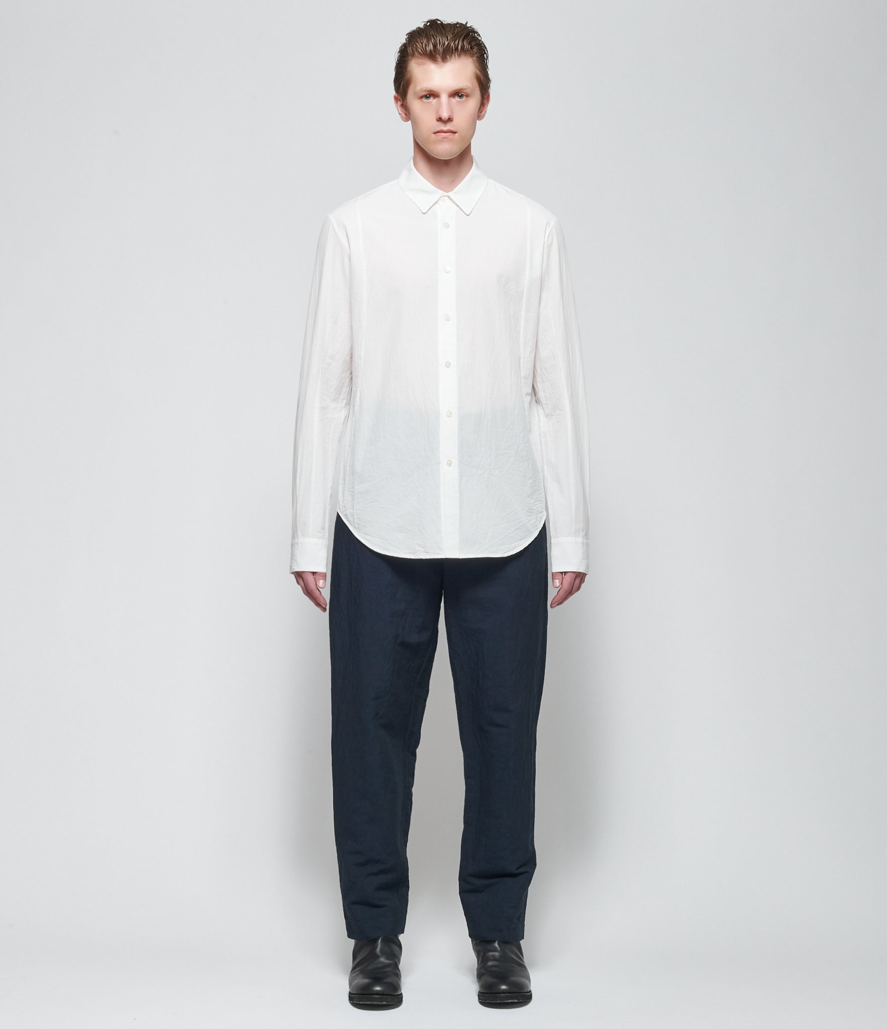 SS26 Forme d'Expression Mens White Slim Sutured Shirt