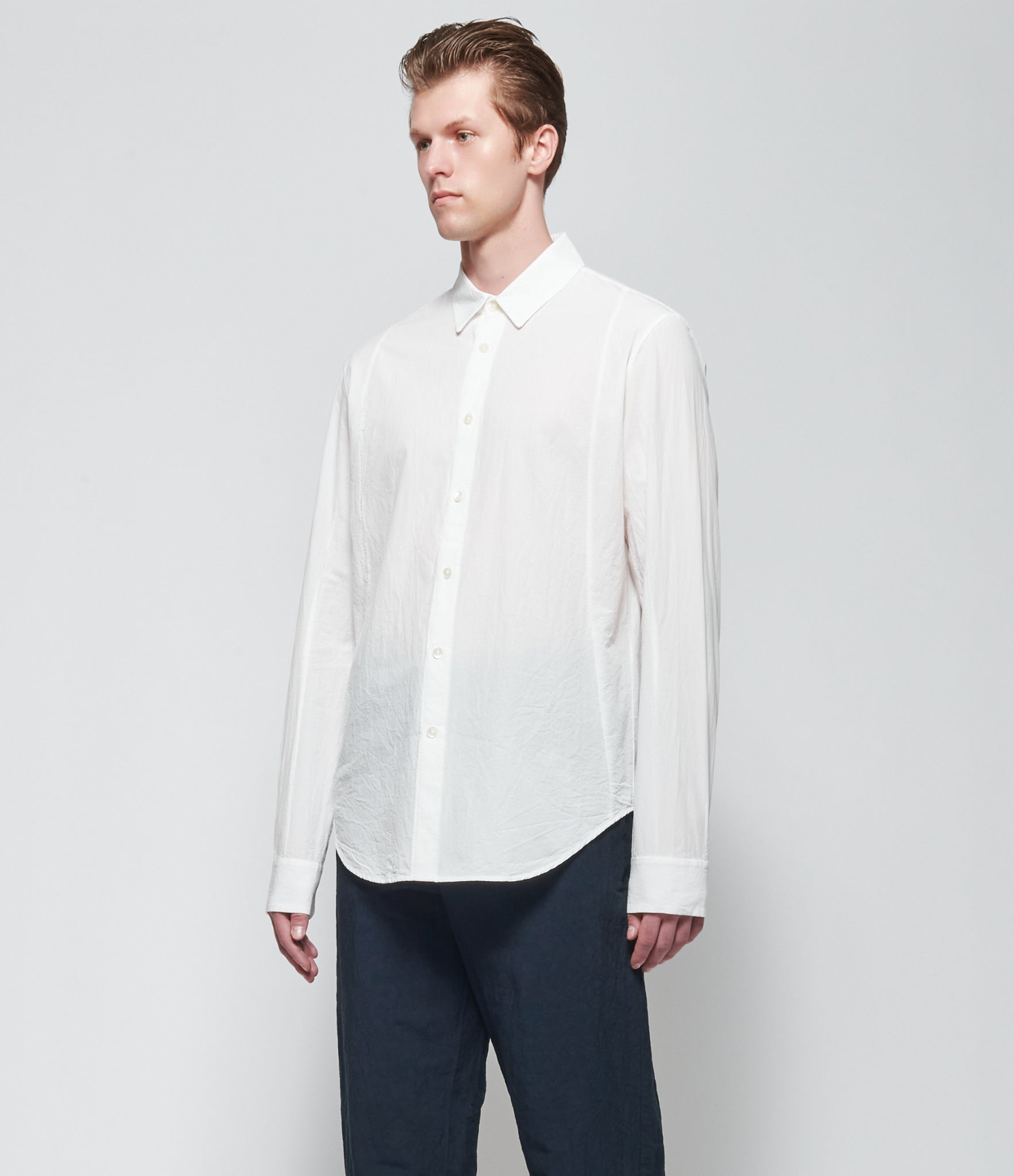 SS26 Forme d'Expression Mens White Slim Sutured Shirt