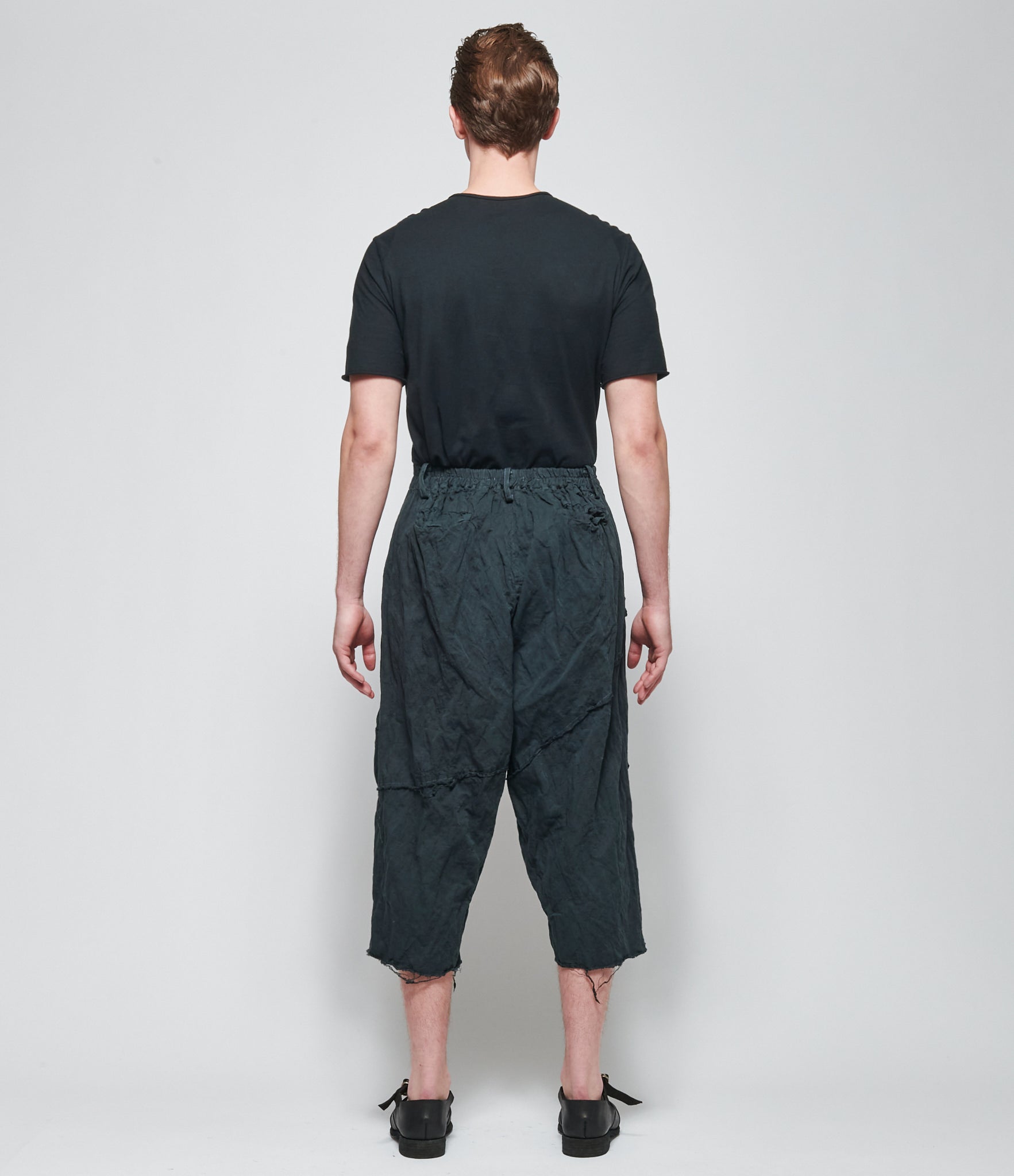 SS26 Chiahung Su Mens Low Crotch Patched Wide Trousers