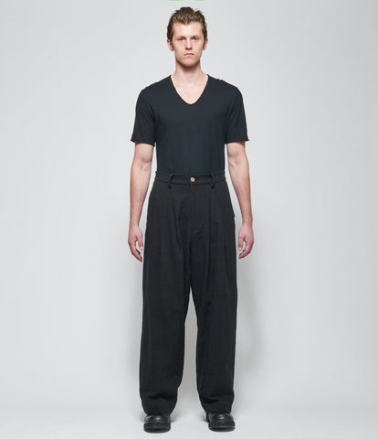 SS26 Chiahung Su Mens Black Stripe Harem Pants