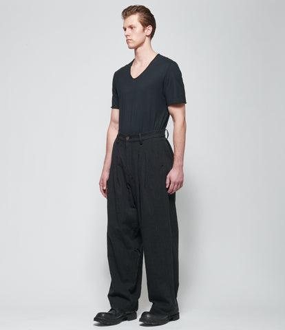 SS26 Chiahung Su Mens Black Stripe Harem Pants