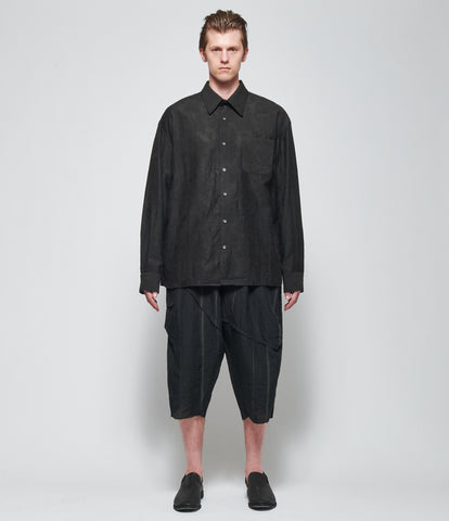 SS26 Chiahung Su Mens Black Jacquard Shirt