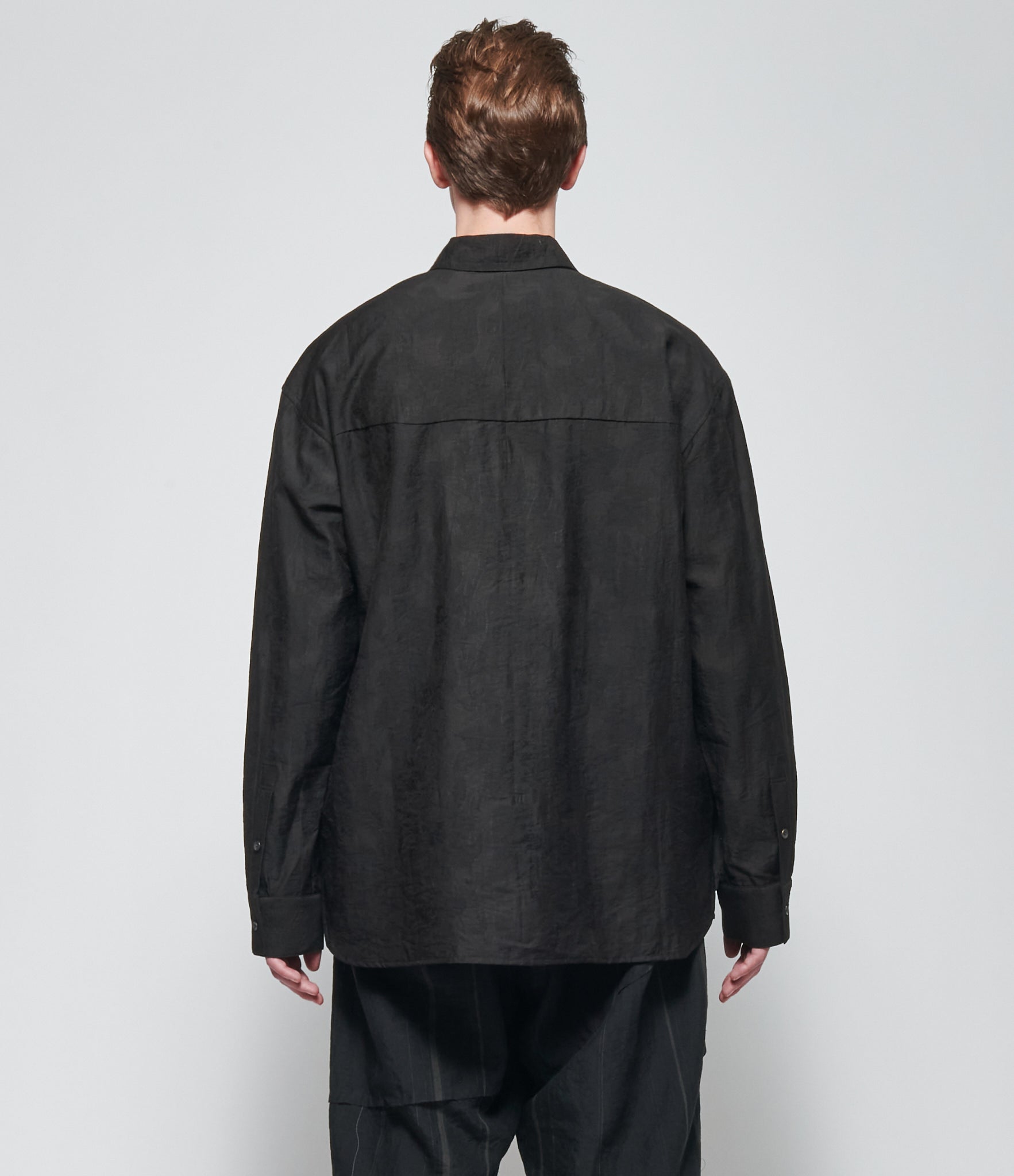 SS26 Chiahung Su Mens Black Jacquard Shirt