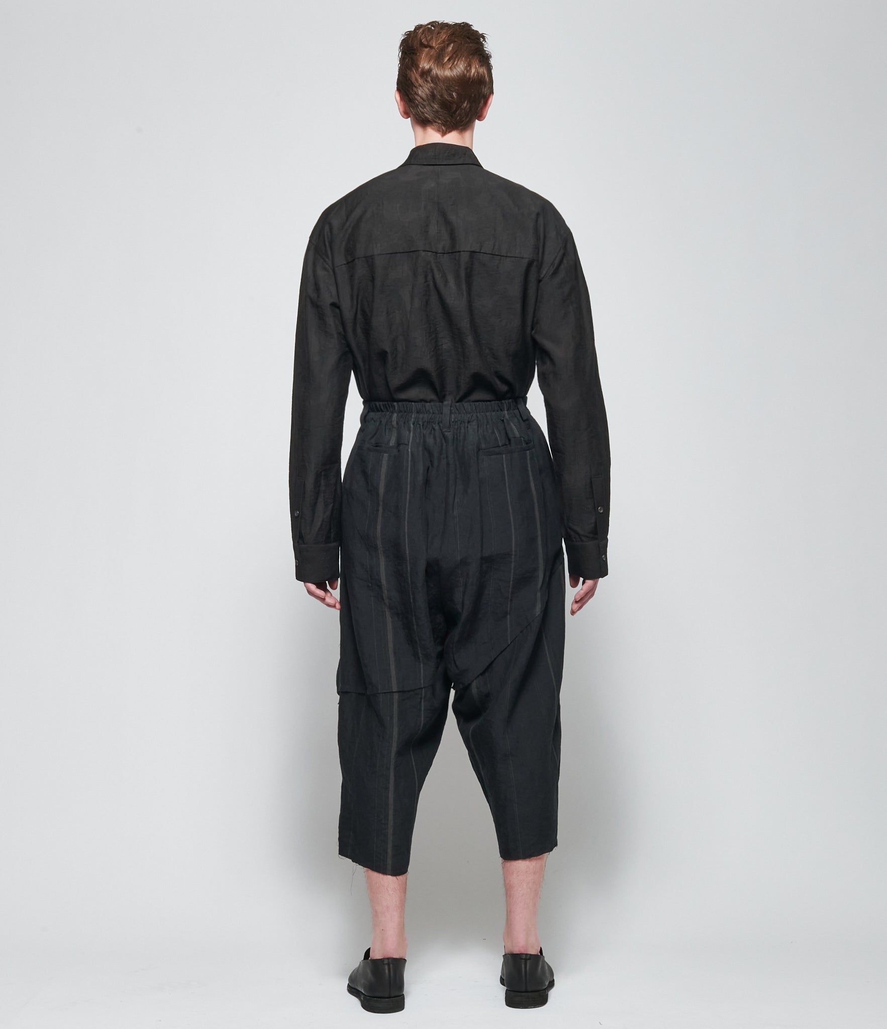 SS26 Chiahung Su Mens Linen Stripe Cropped Pants