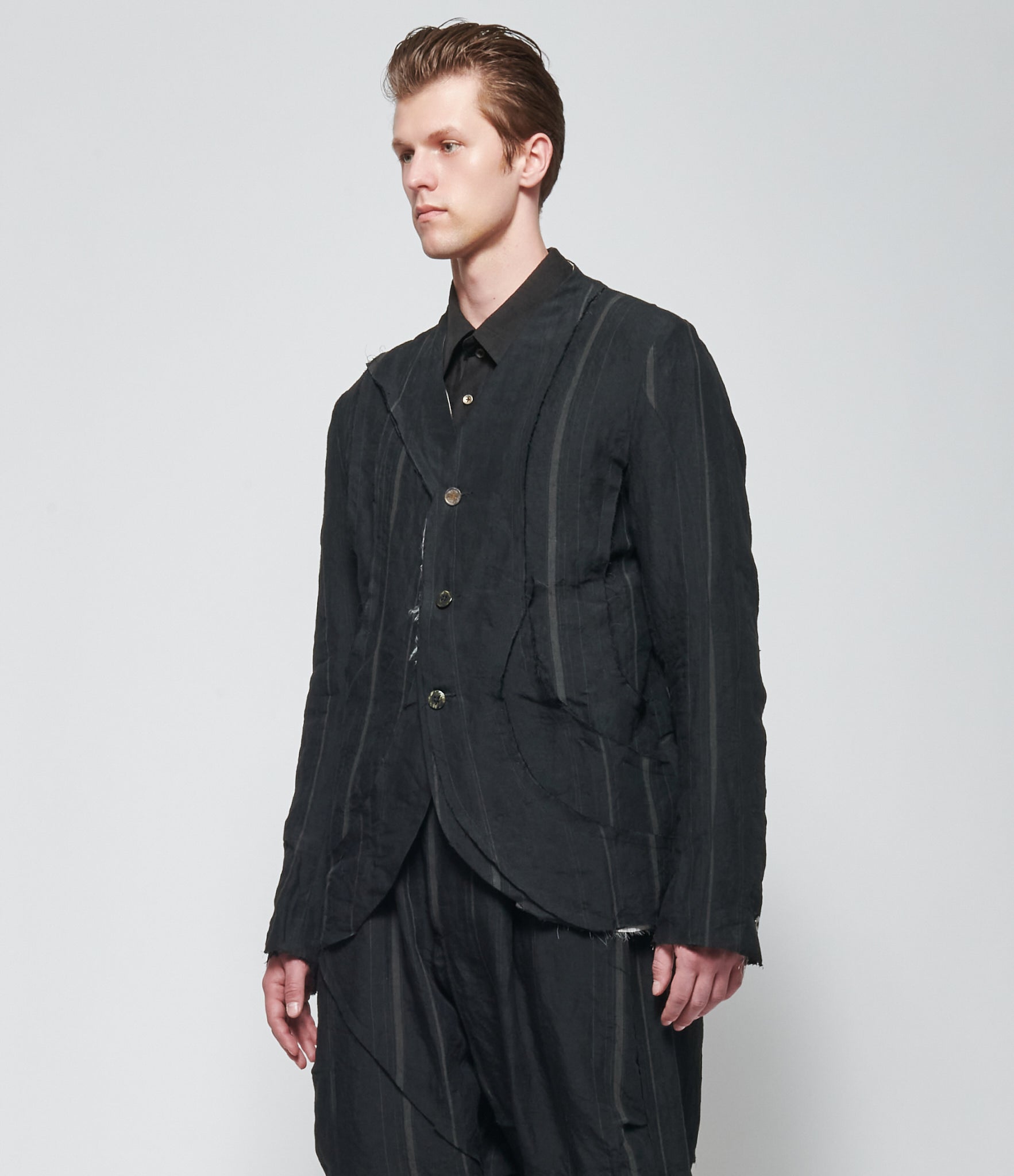 SS26 Chiahung Su Mens Reversable Stripe Blazer