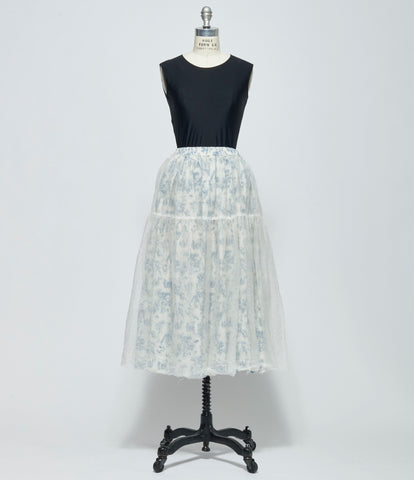 SS26 A Tentative Atelier Womens Layered Tiered Floral Skirt