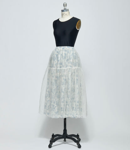 SS26 A Tentative Atelier Womens Layered Tiered Floral Skirt
